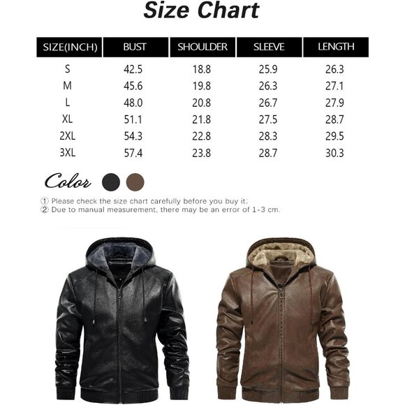 Brand New Men's Brown Polyester Sherpa Lined Hooded Faux Leather Bomber Jacket - Picture 6 of 9